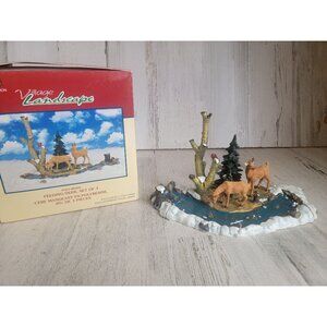 Lemax‎ feeding deer Village landscape xmas village accessories